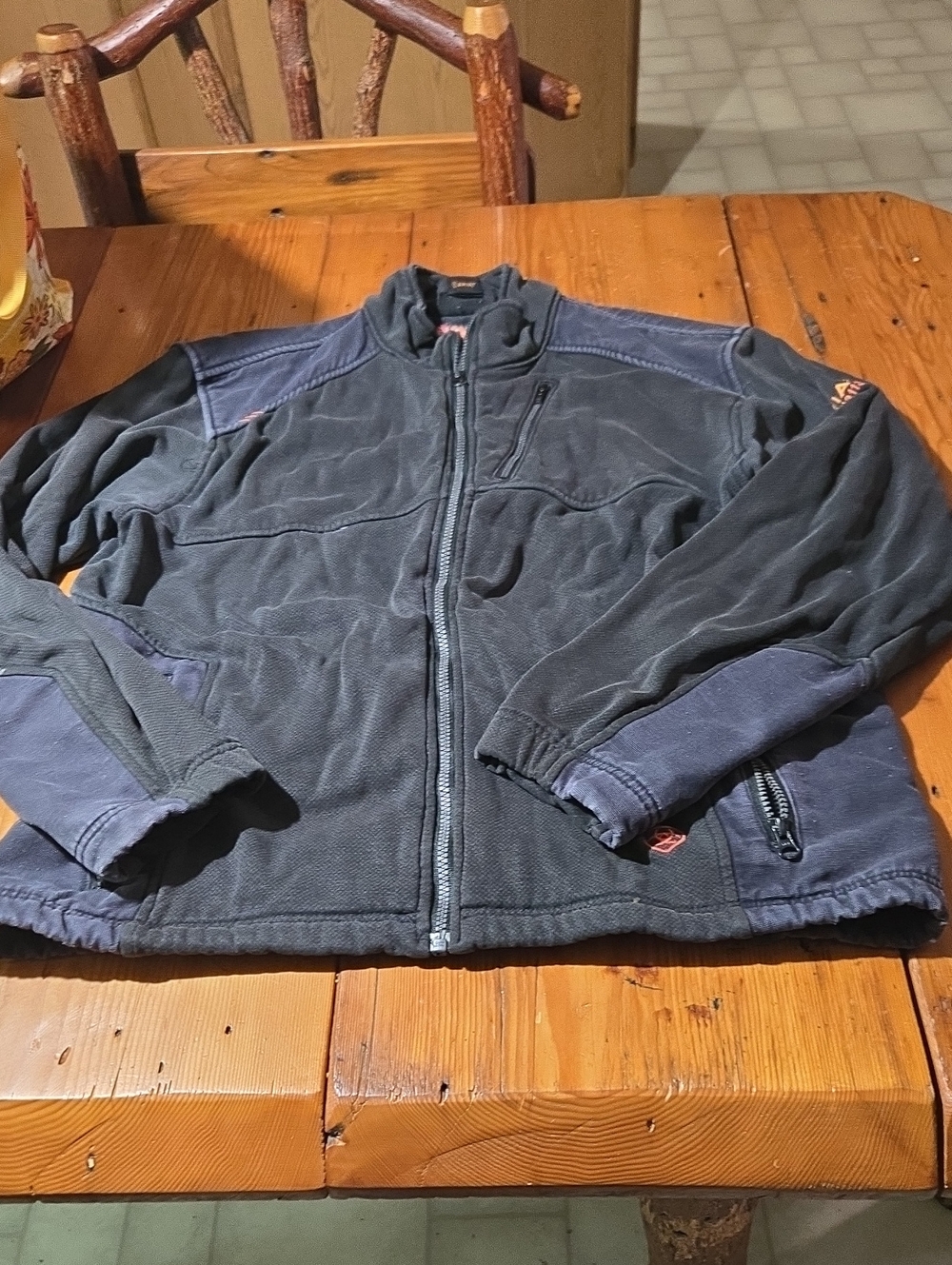 Ariat Men's Black Navy Blue Full-Zip Polartec Jacket Sz M